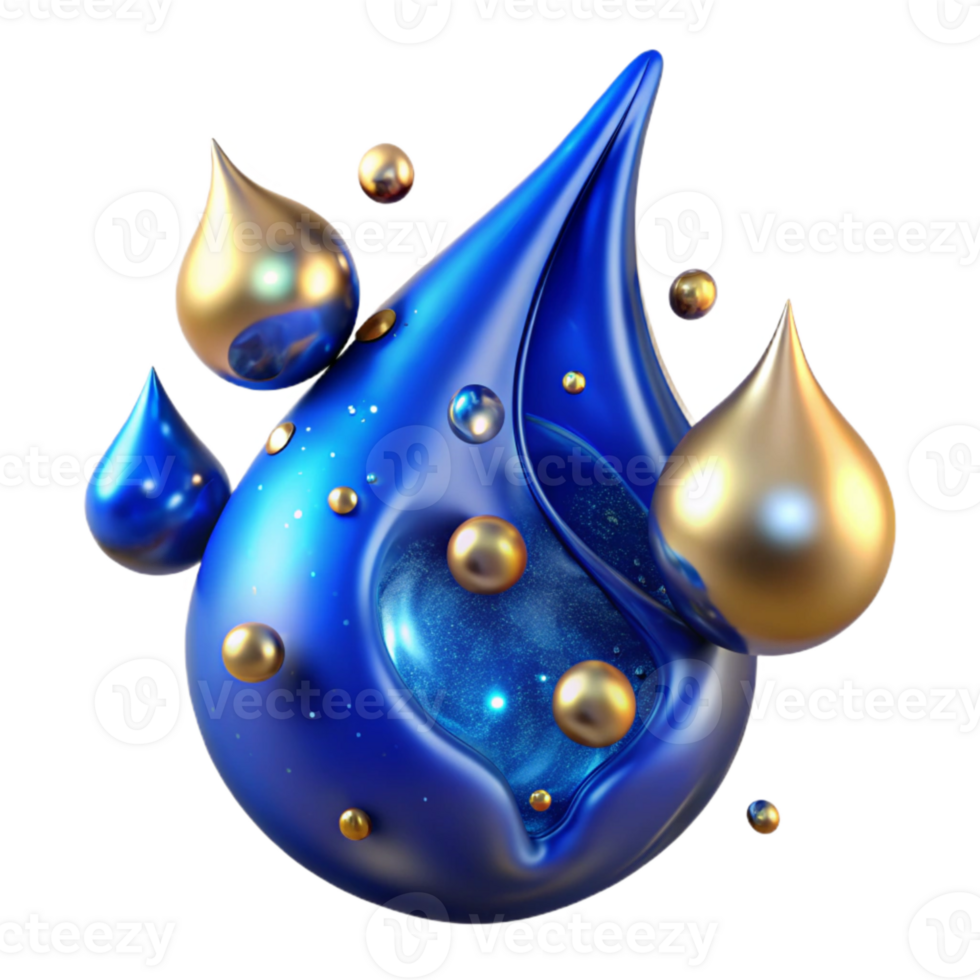 impressive abstract Blue Water Splash Droplets Isolated png