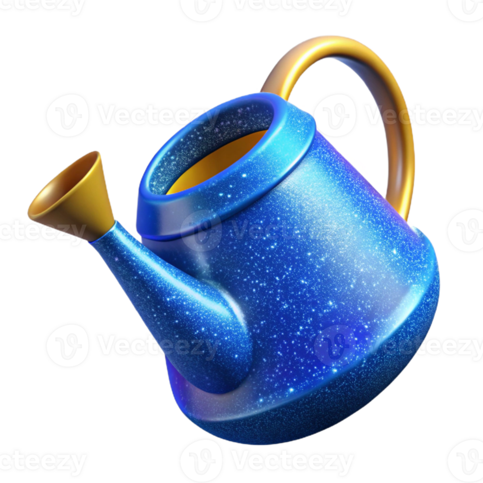 dramatic modern Blue Watering Can Angled View Transparent Cutout premium png