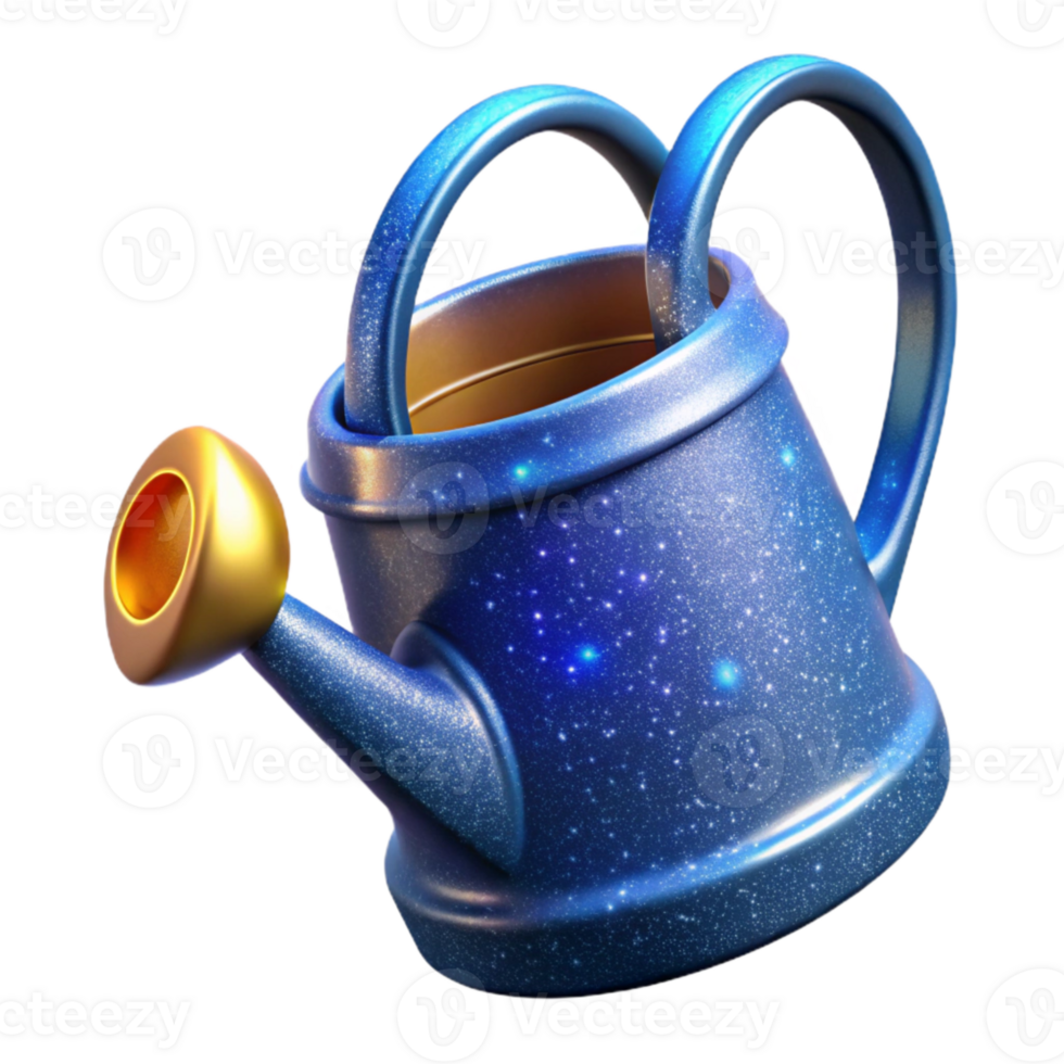 magnificent minimalist Blue Watering Can Angled View Transparent Cutout authentic png