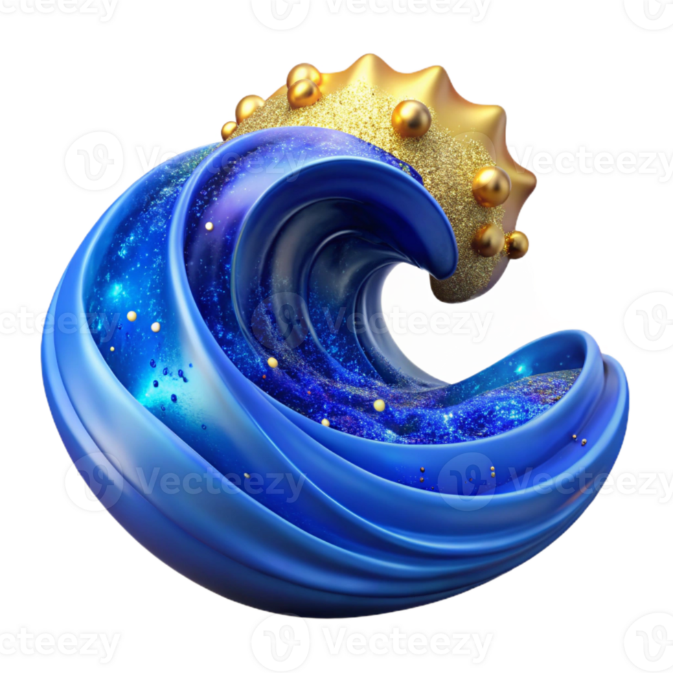 vibrant contemporary Blue Wave Ocean Water Crest Transparent Background exclusive png