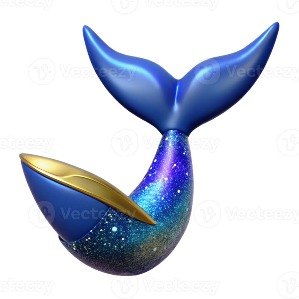 stunning abstract Blue Whale Tail Fin Above Water Transparent Background high quality png