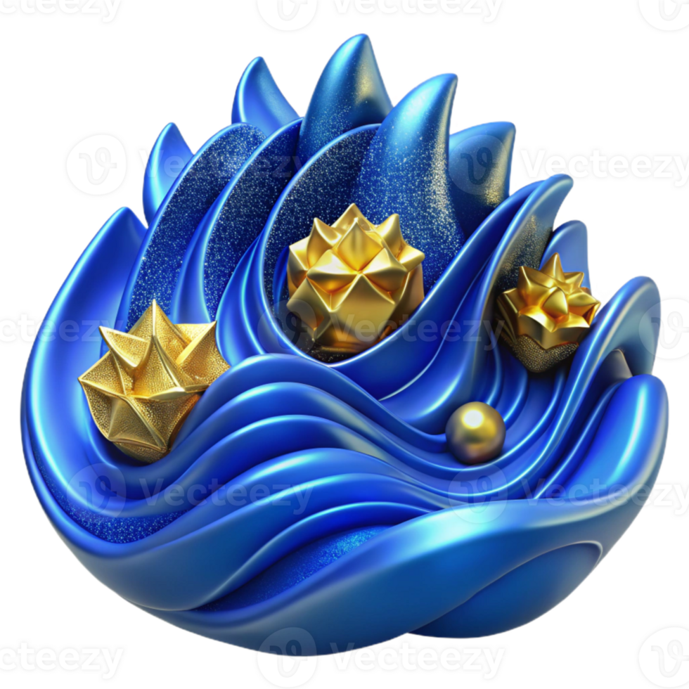 extraordinary modern Blue Wave Pattern Abstract Design Isolated original png