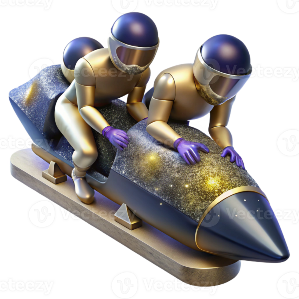 wonderful abstract Bobsled Team Pushing Sled Cutout with Teamwork and Strength high resolution png