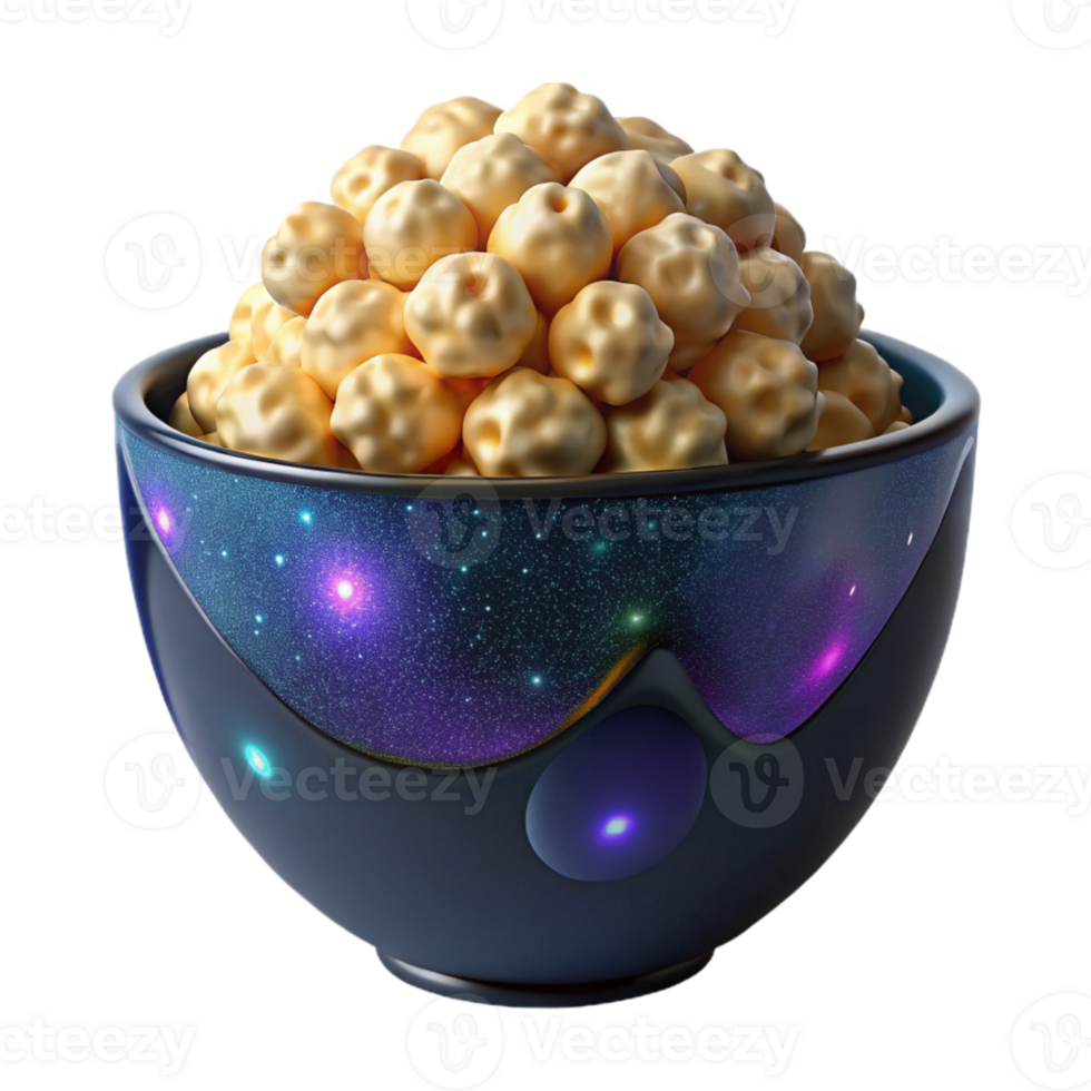 extraordinary contemporary Bowl of Popcorn Isolated on Transparent Background detailed png