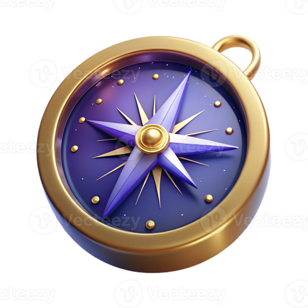 impressive minimalist Bright Compass Cutout Isolated on Transparent Background authentic png
