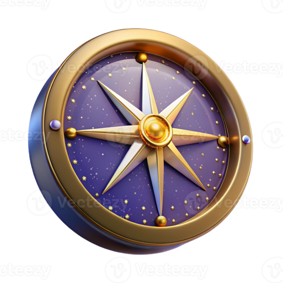 extraordinary artistic Bright Compass Cutout Isolated on Transparent Background premium png