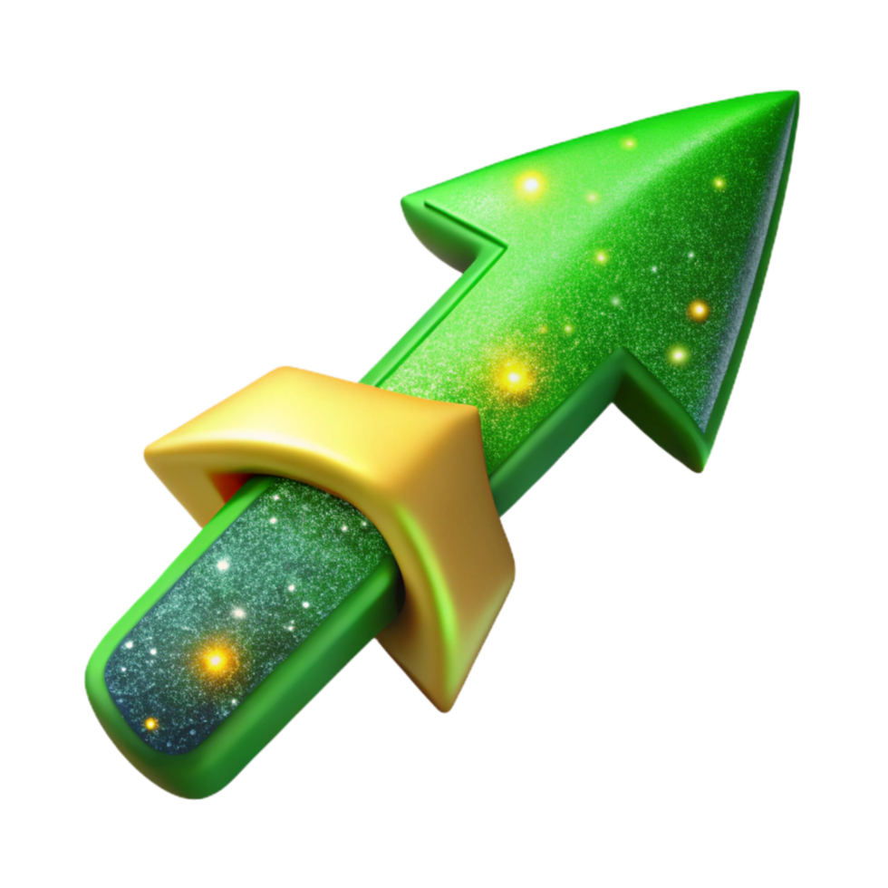 serene vintage Bright Green Arrow Pointing Towards Reward Cutout png