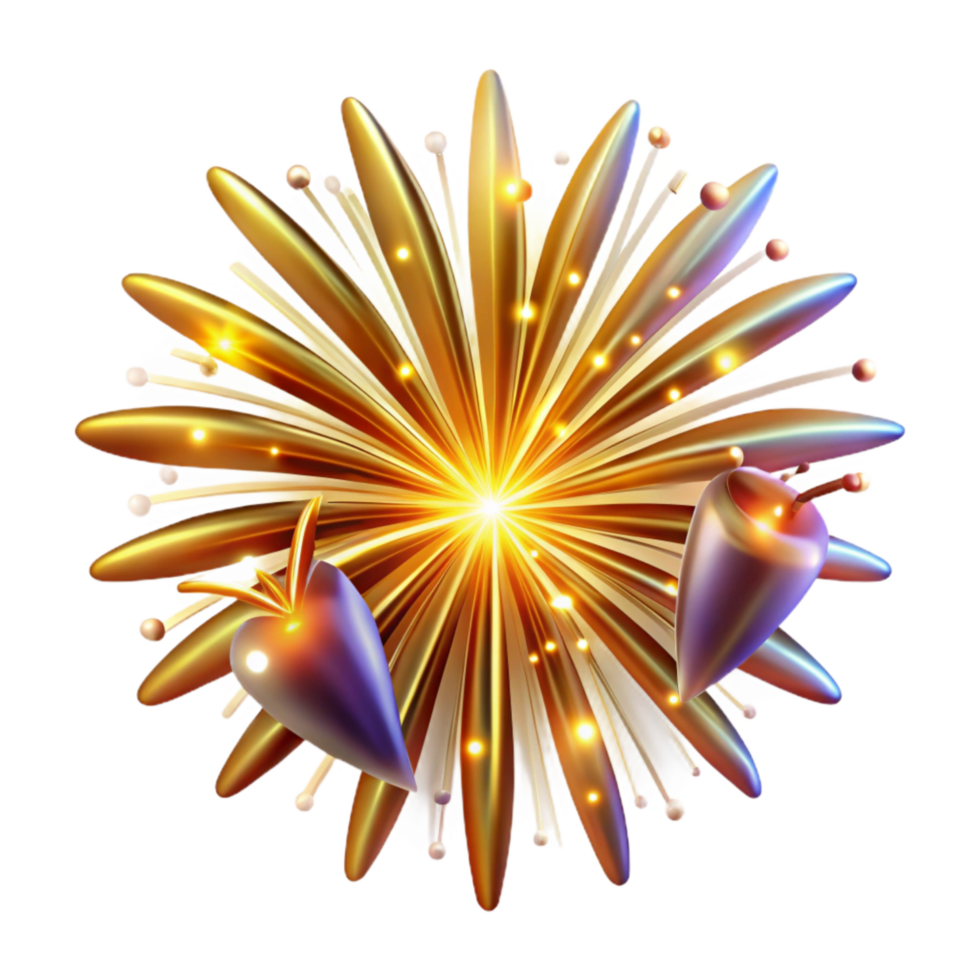 wonderful artistic Bright Fireworks Display Cutout on Transparent Background genuine png