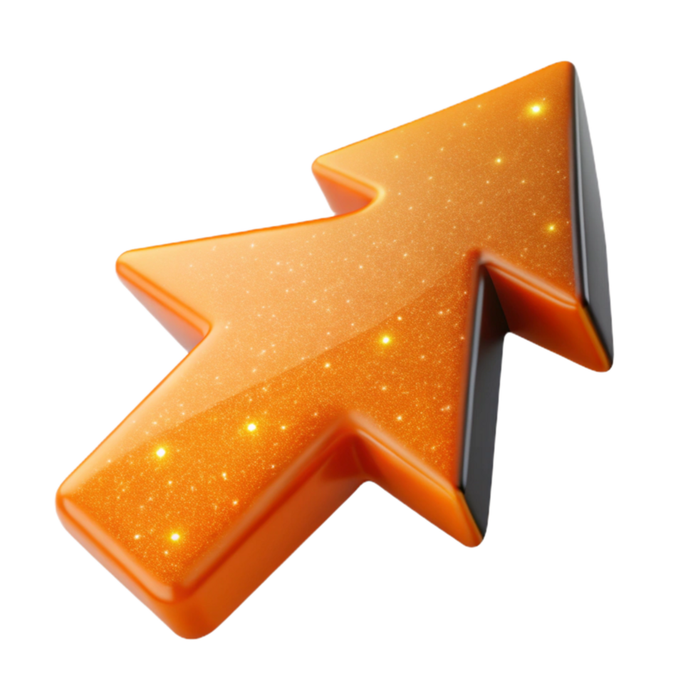 vibrant rustic Bright Orange Arrow Pointing Towards Reward Cutout premium png