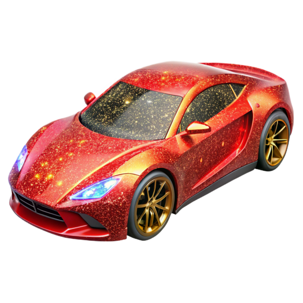 magnificent artistic Bright Red Sports Car Side View Isolated exclusive png