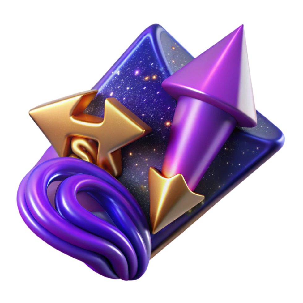 elegant artistic Bright Violet Arrow Pointing Towards Risk professional png