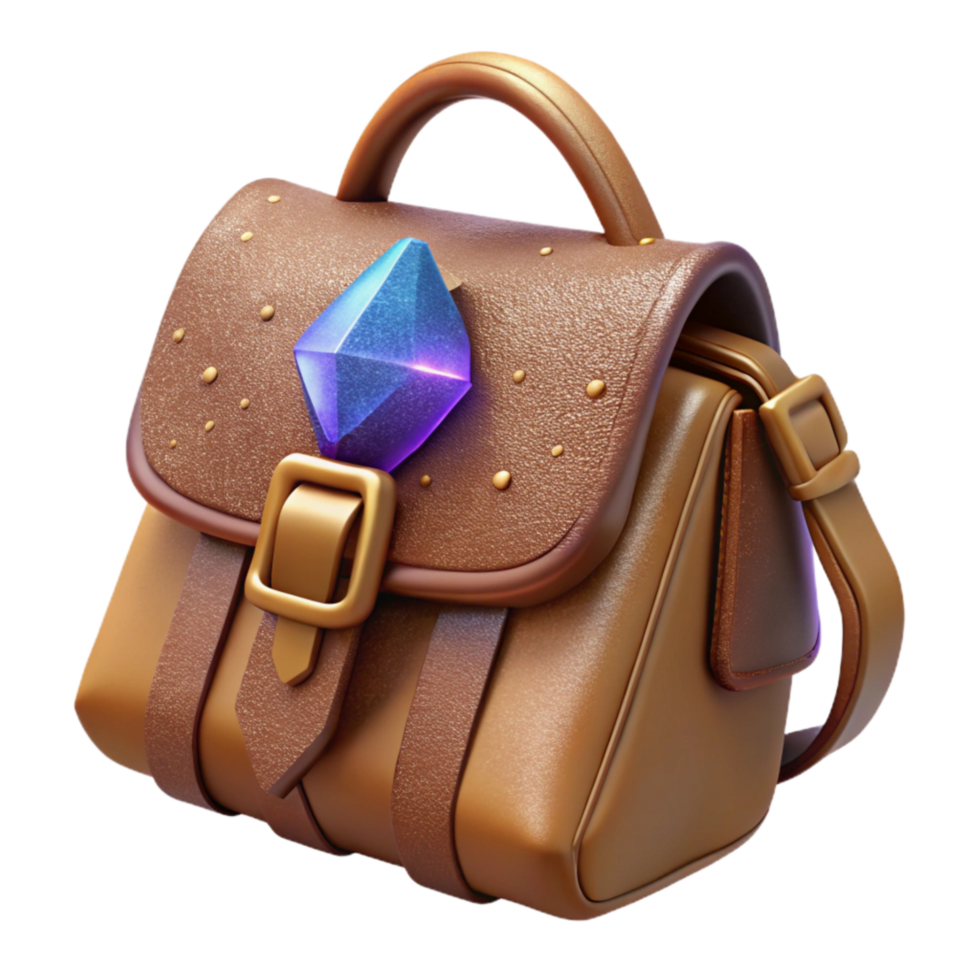 stunning minimalist Brown Leather Bag Side View Element genuine png