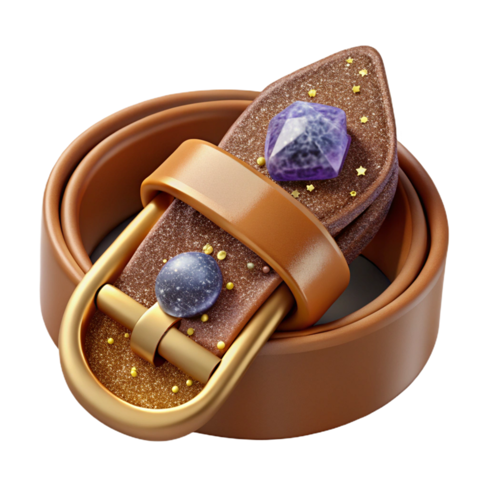 dramatic artistic Brown Leather Belt Top View Transparent high resolution png