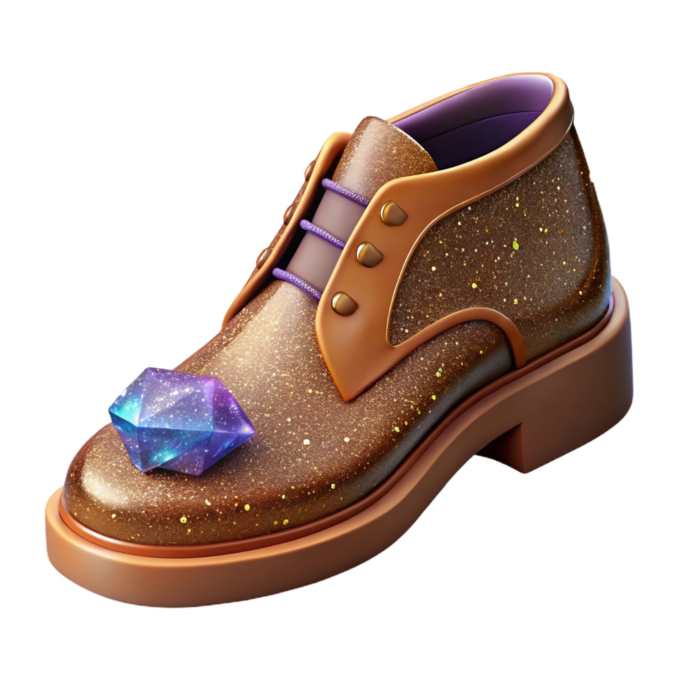 dramatic rustic Brown Leather Shoe Side View Transparent Background professional png