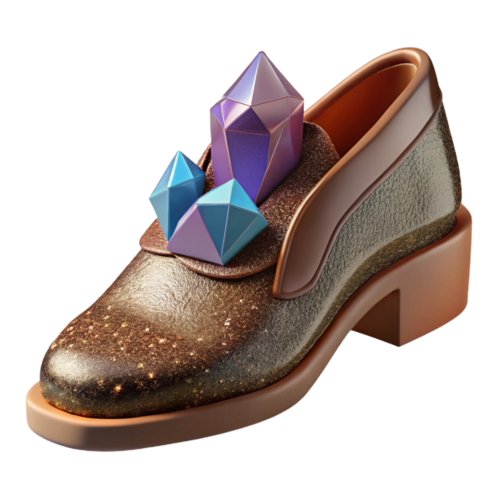 elegant abstract Brown Leather Shoe Single Transparent Background professional png
