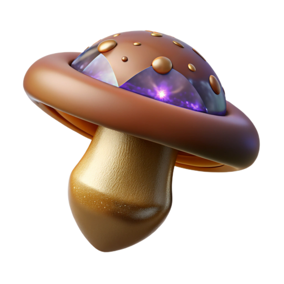 extraordinary creative Brown Mushroom Cap Top View Isolated Element professional png