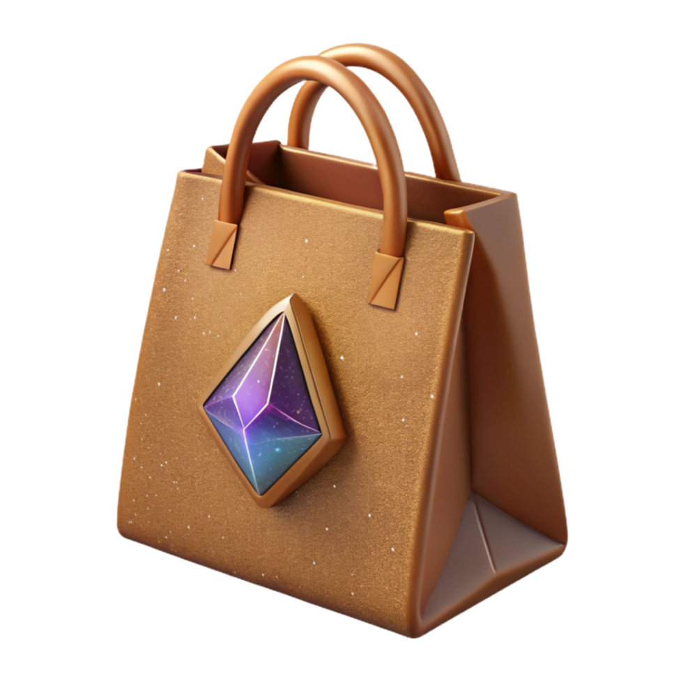 extraordinary modern Brown Paper Bag Side Angle Cutout with Handles detailed png