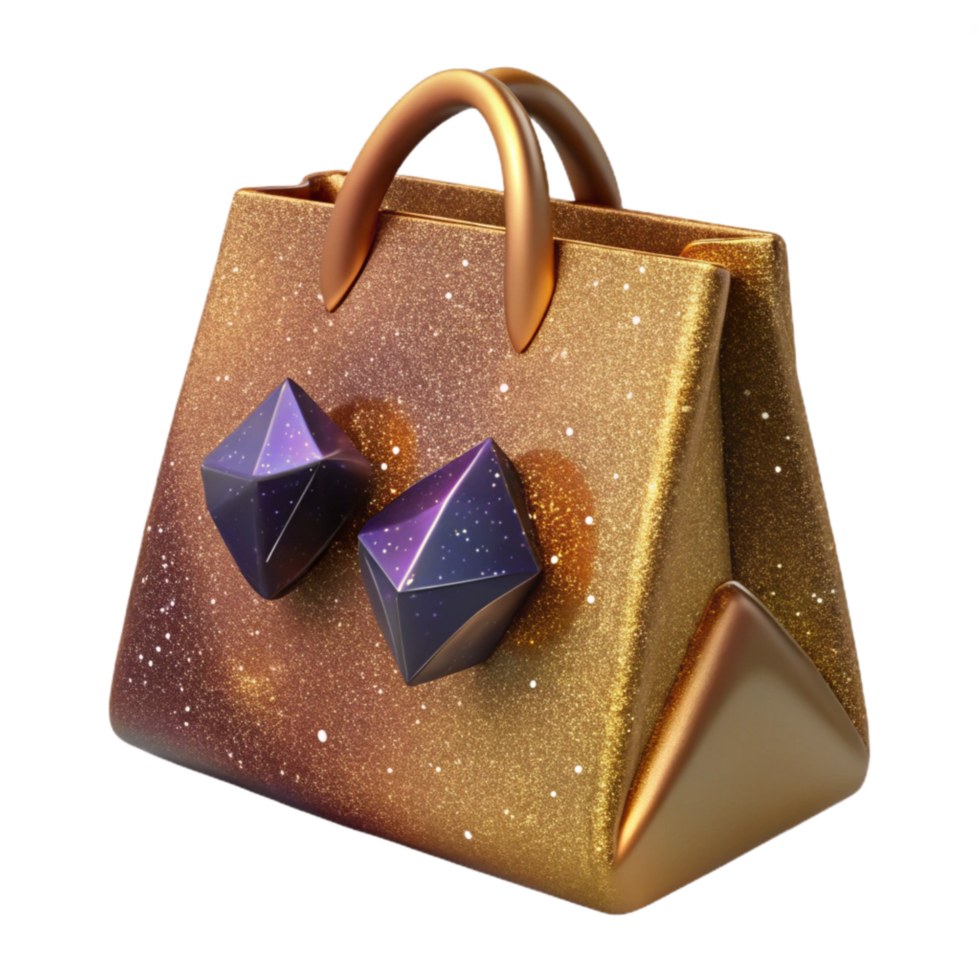 beautiful modern Brown Paper Bag Side Angle Cutout with Handles png