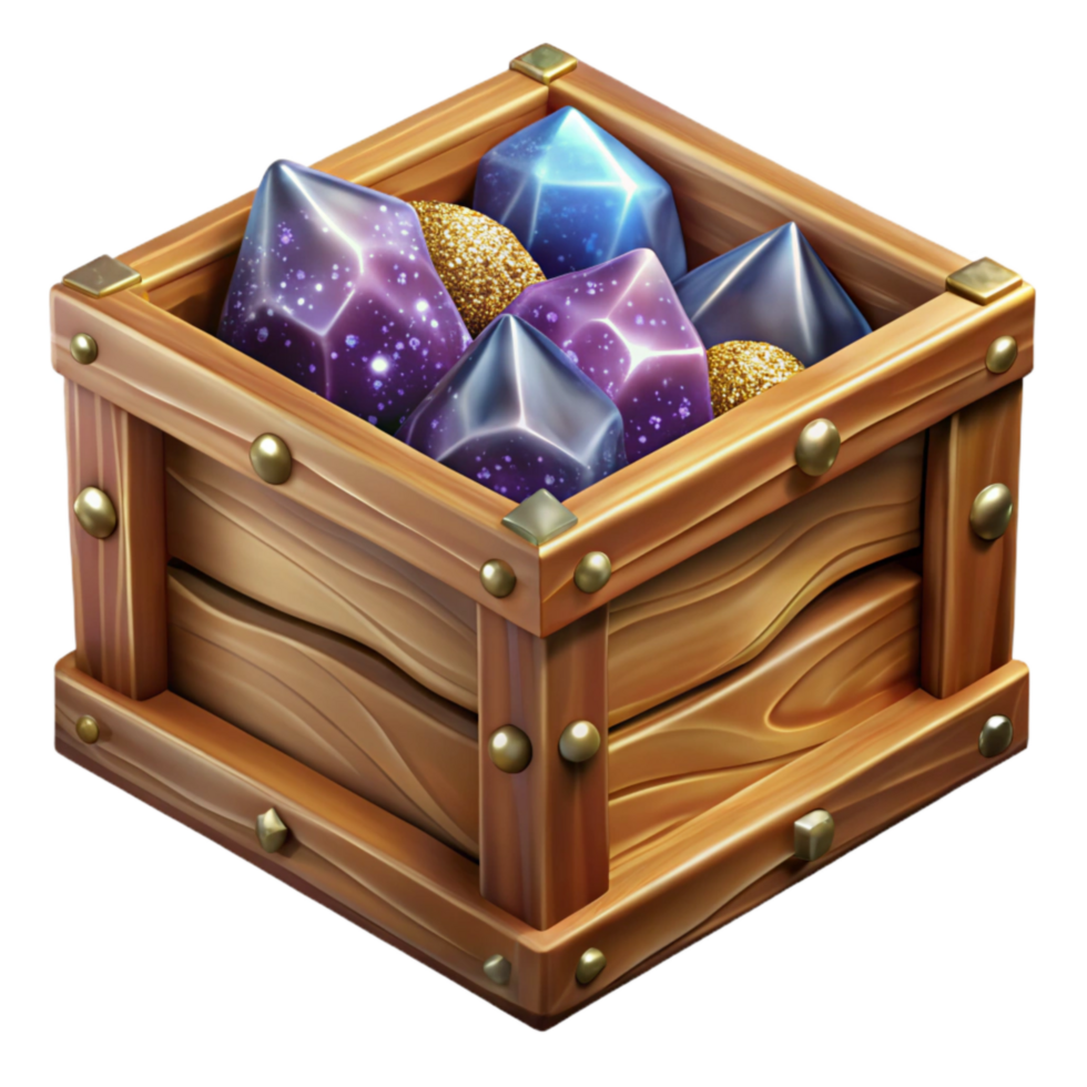 elegant contemporary Brown Wooden Crate Top View Transparent Background genuine png