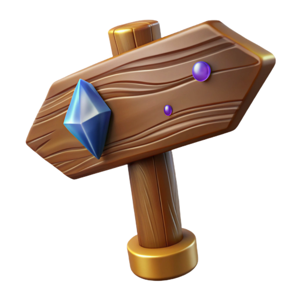 magnificent modern Brown Wooden Signpost Side View Transparent Background exclusive png