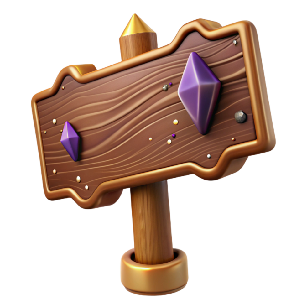 impressive artistic Brown Wooden Signpost Blank Isolated authentic png