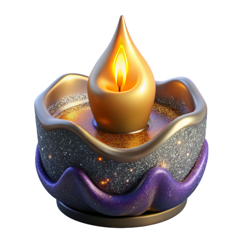 serene modern Burning Candle Flame Flickering View Transparent professional png