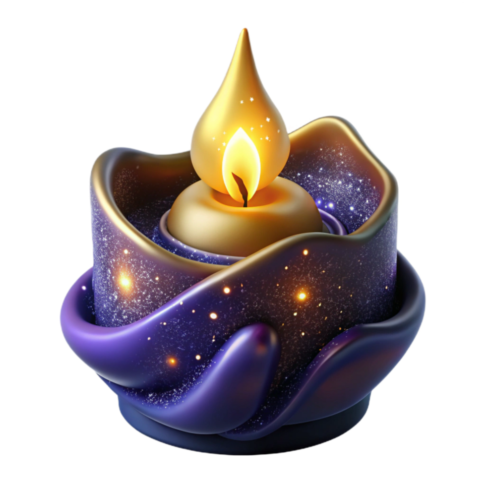 serene creative Burning Candle Flame Soft Light Isolated professional png