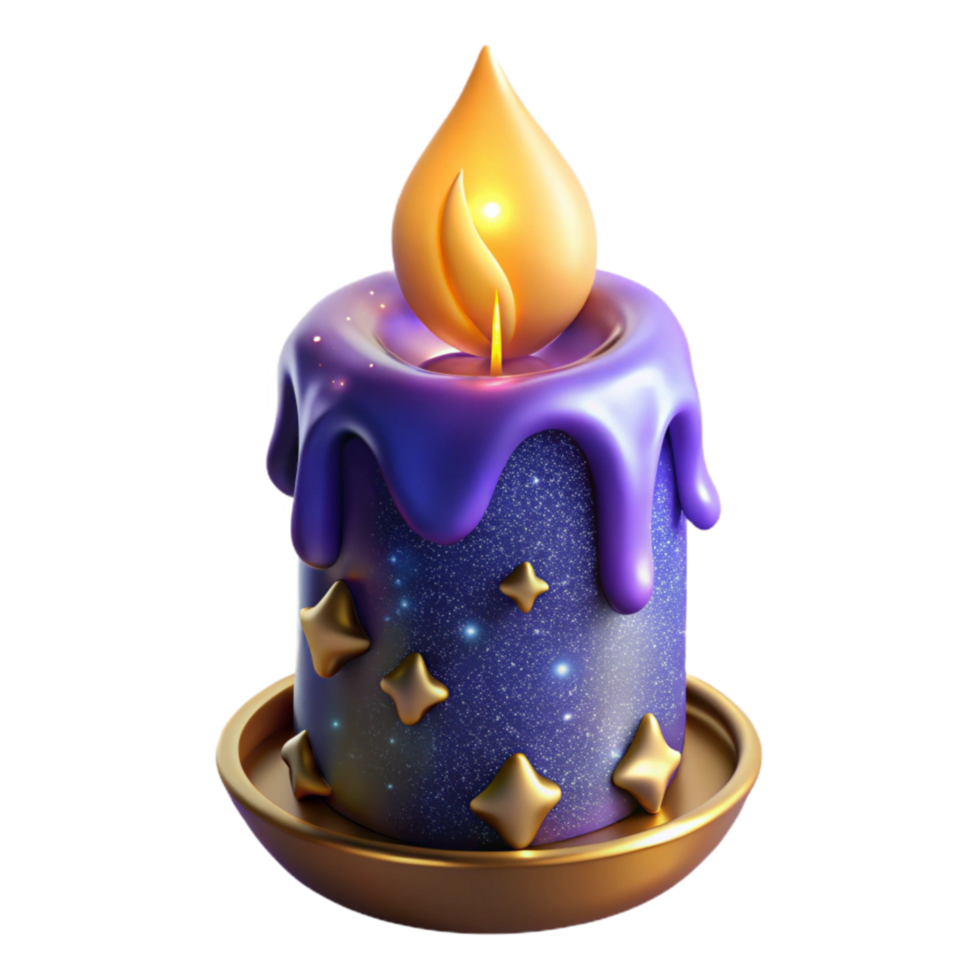 vibrant minimalist Burning Candle with Dripping Wax Transparent genuine png