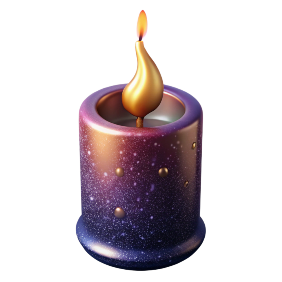 vibrant abstract Burning Candle with Long Wick Isolated Cutout authentic png