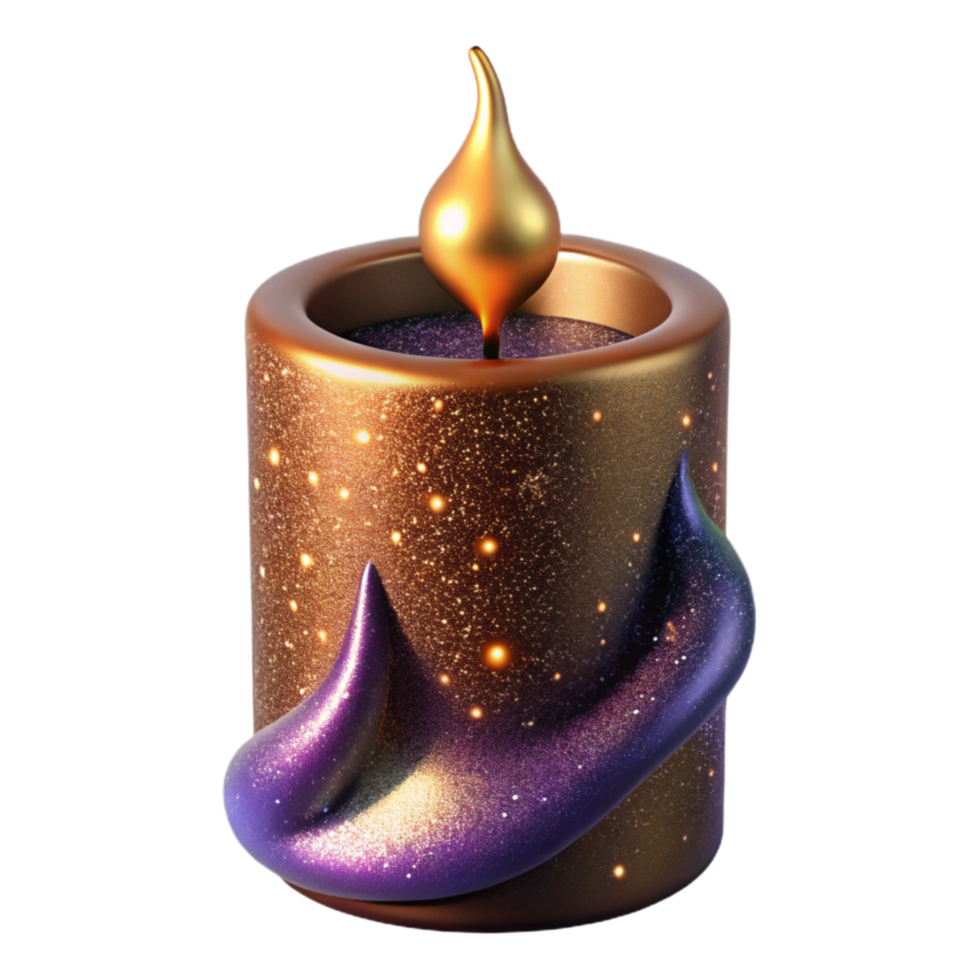 wonderful abstract Burning Candle with Long Wick Isolated Cutout premium png