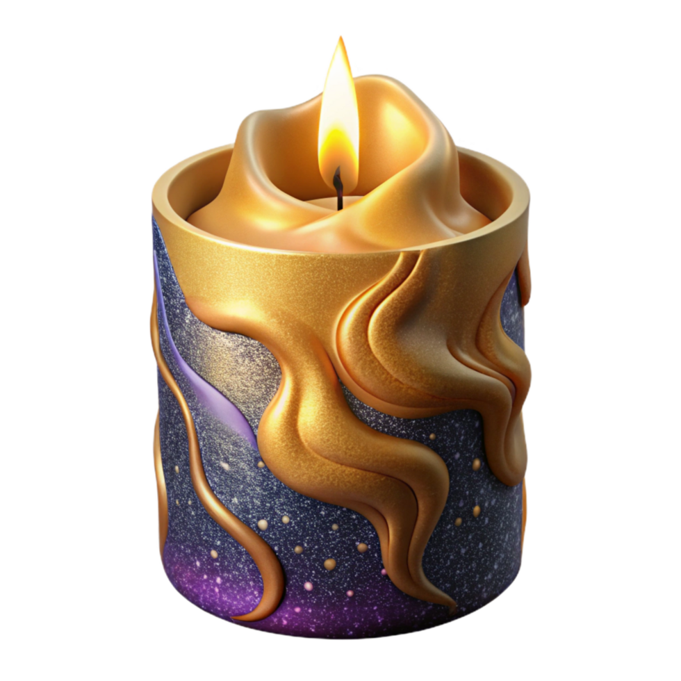 vibrant rustic Burning Candle with Short Wick Cutout exclusive png