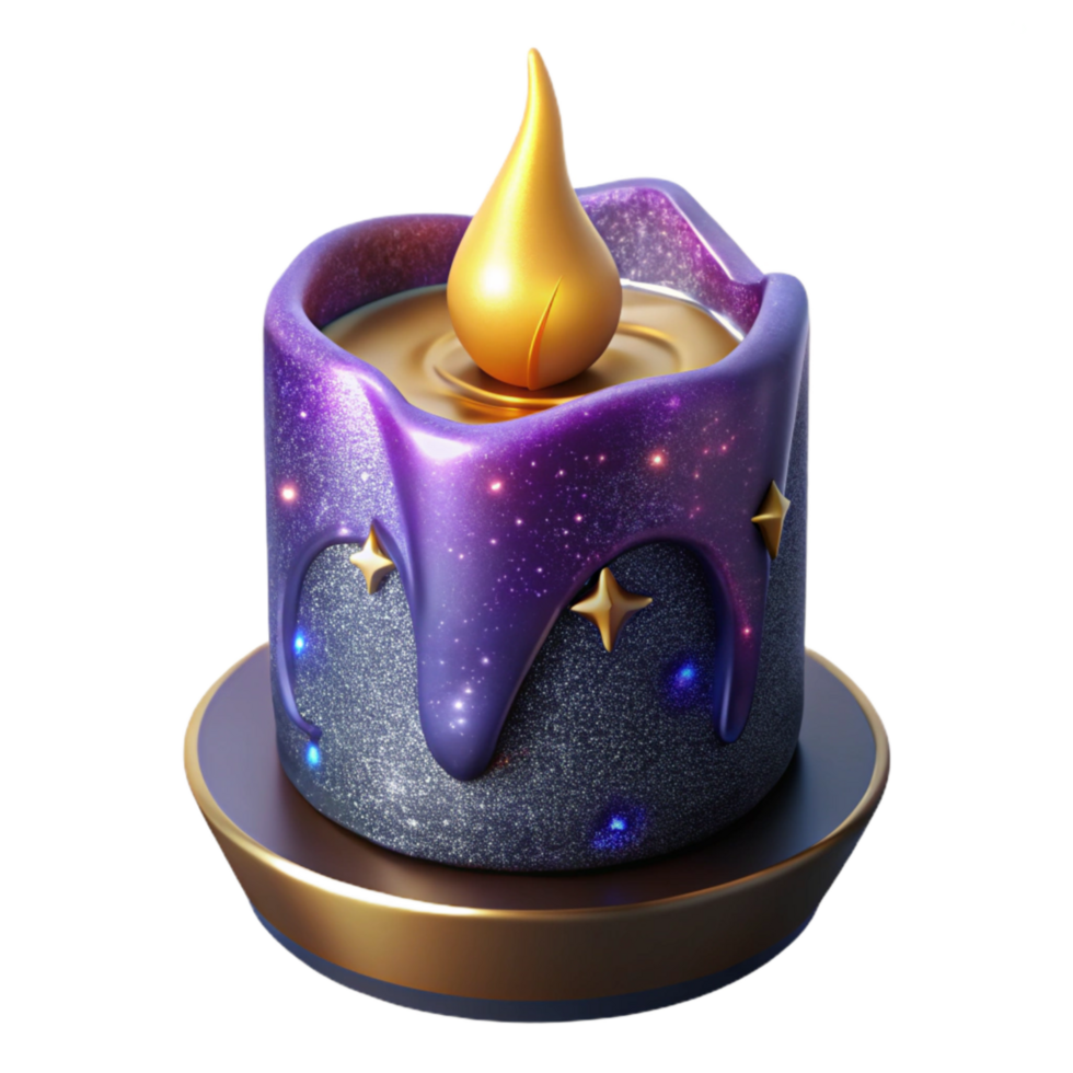 magnificent traditional Burning Candle with Soft Glow Cutout Transparent Background detailed png