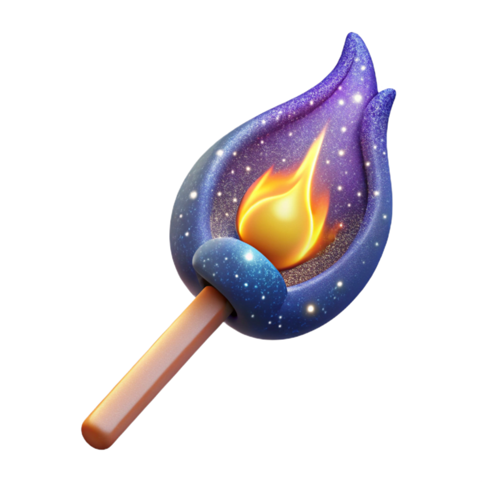 extraordinary classic Burning Matchstick with Flame Cutout high quality png