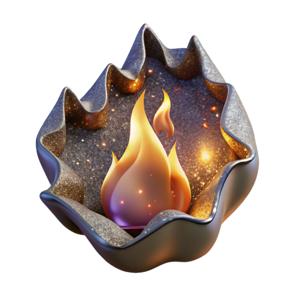 wonderful minimalist Burning Paper Edge Flame Cutout professional png
