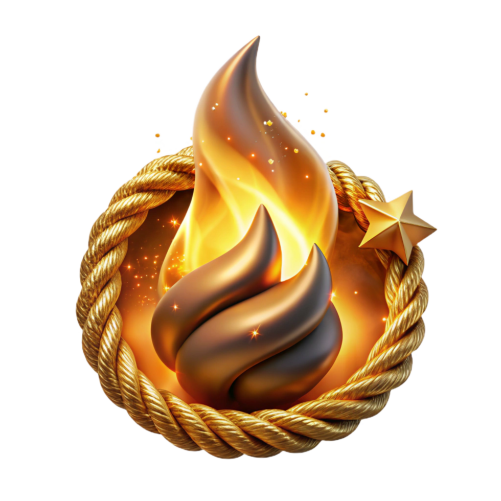 beautiful rustic Burning Rope Flame Cutout original png