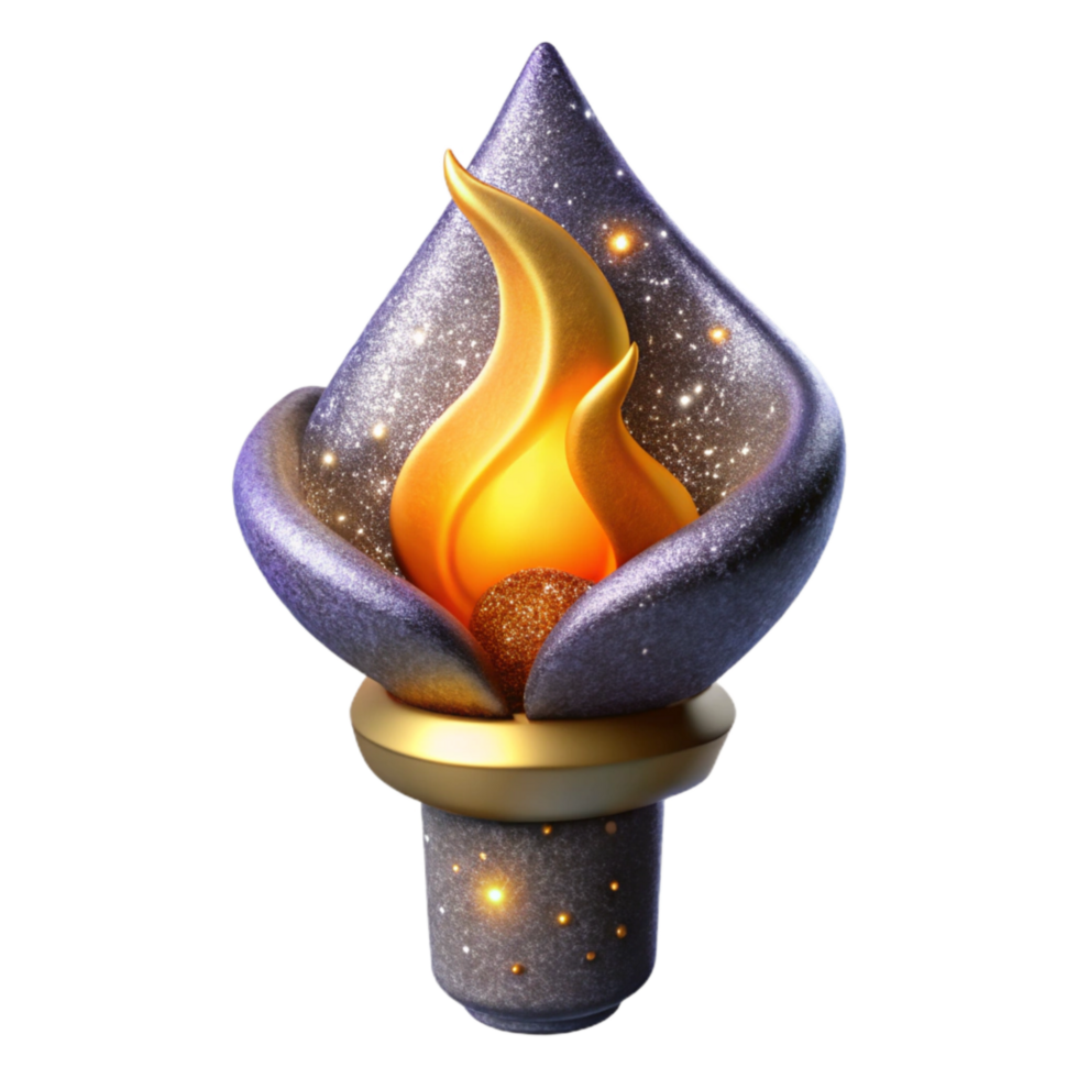vibrant creative Burning Torch with Bright Flame Cutout high resolution png