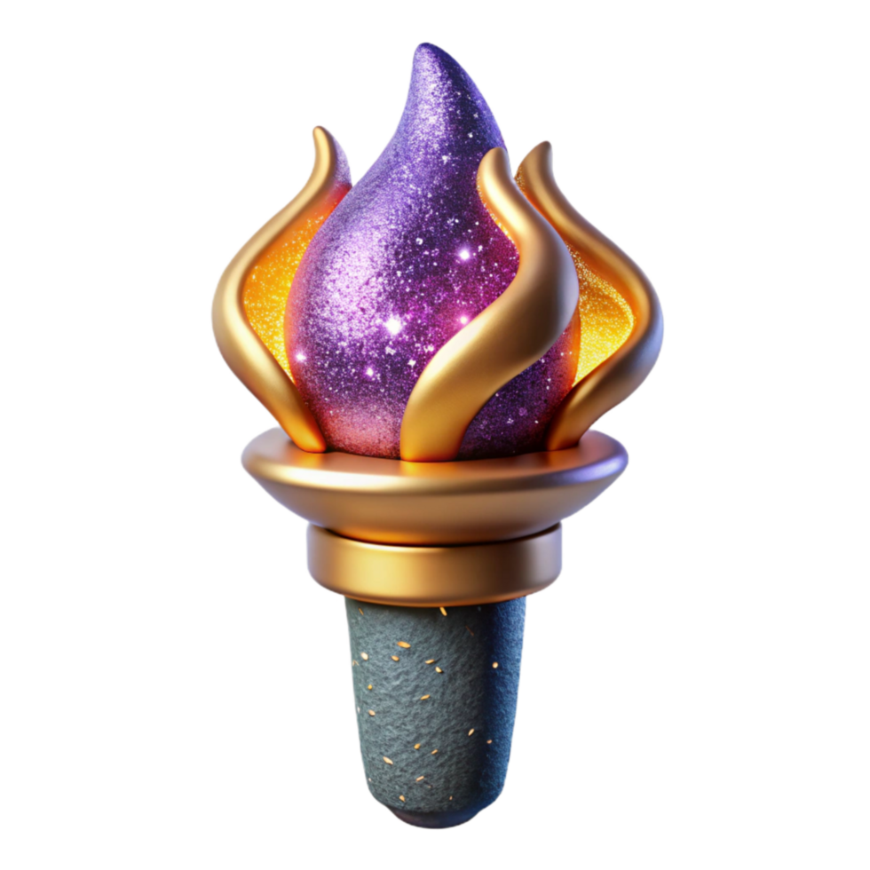 vibrant creative Burning Torch with Bright Flame Cutout png