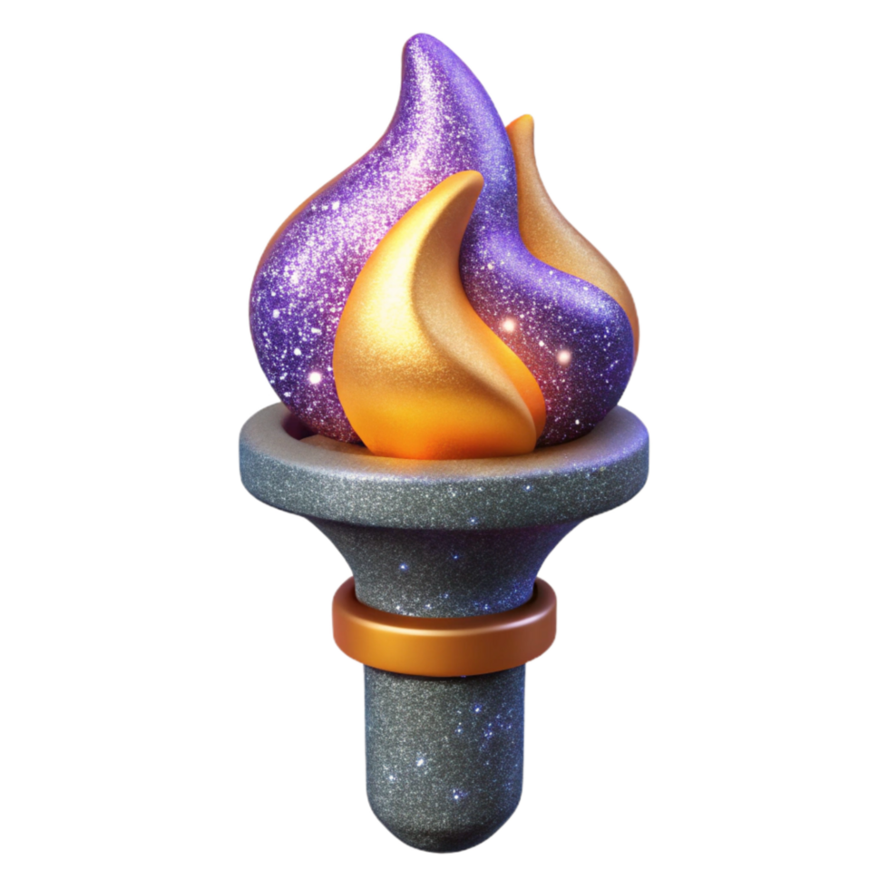 serene artistic Burning Torch with Bright Flame Cutout high resolution png