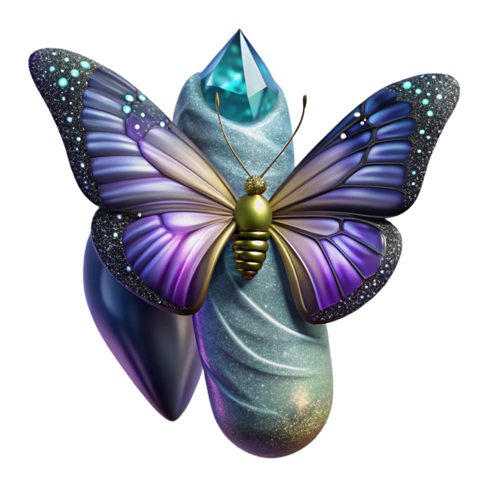 stunning contemporary Butterfly Emerging From Chrysalis Transformation Transparent Background png