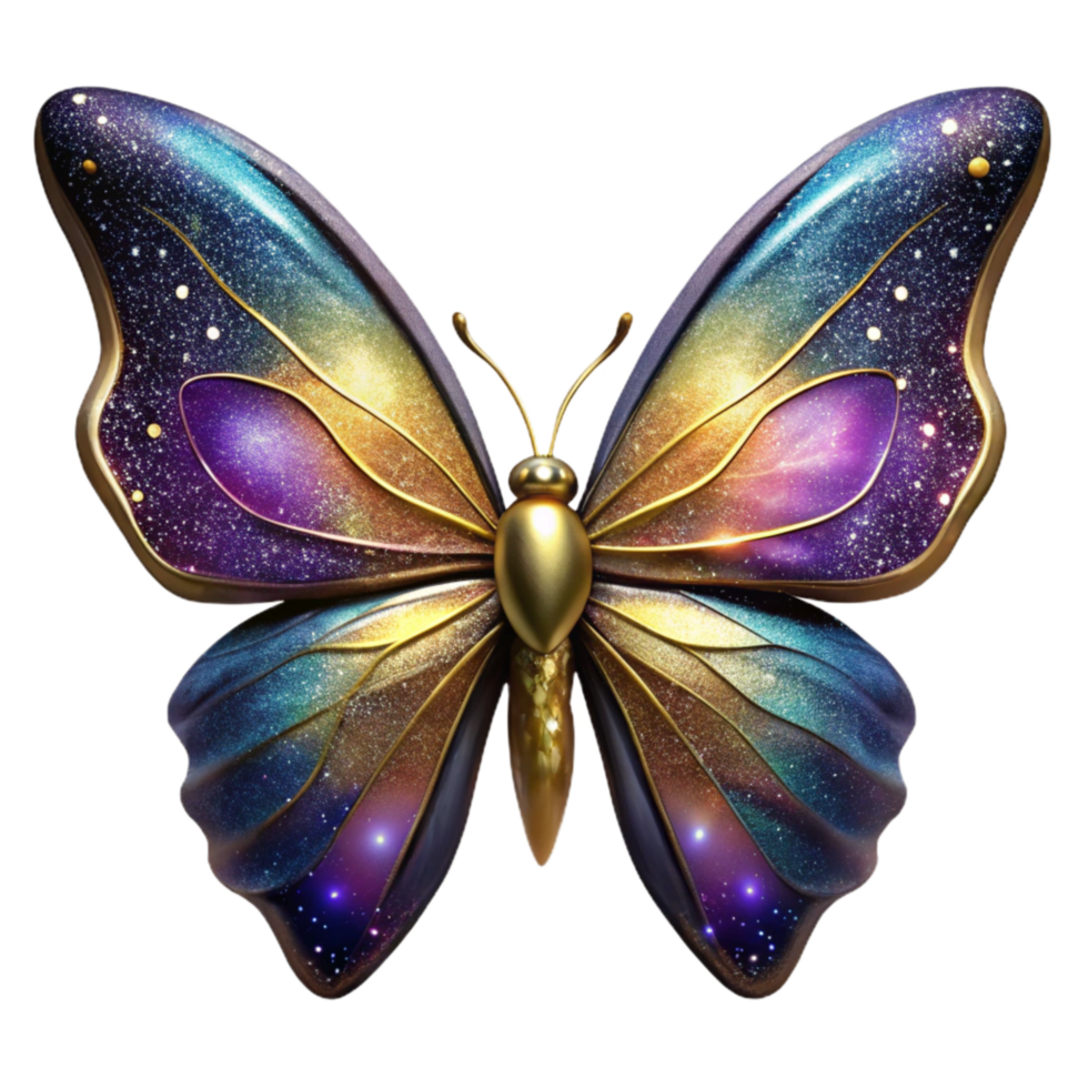 vibrant minimalist Butterfly with Wings Spread Beauty and Fragility Isolated premium png