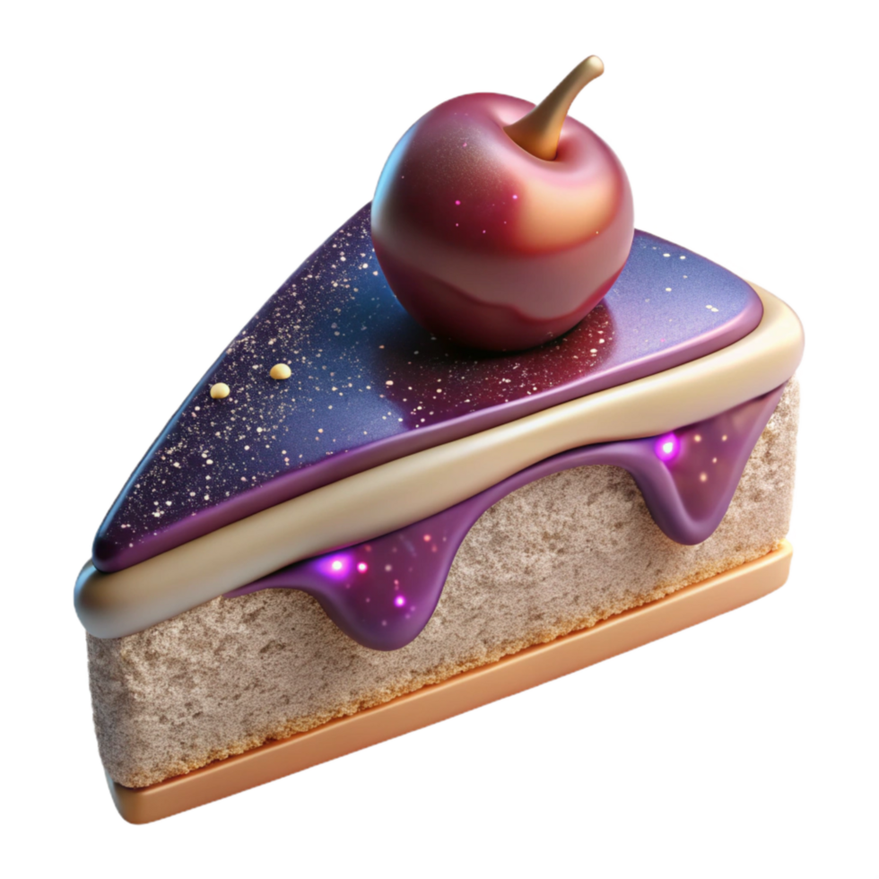 wonderful contemporary Cake Slice with Frosting and Cherry Cutout detailed png