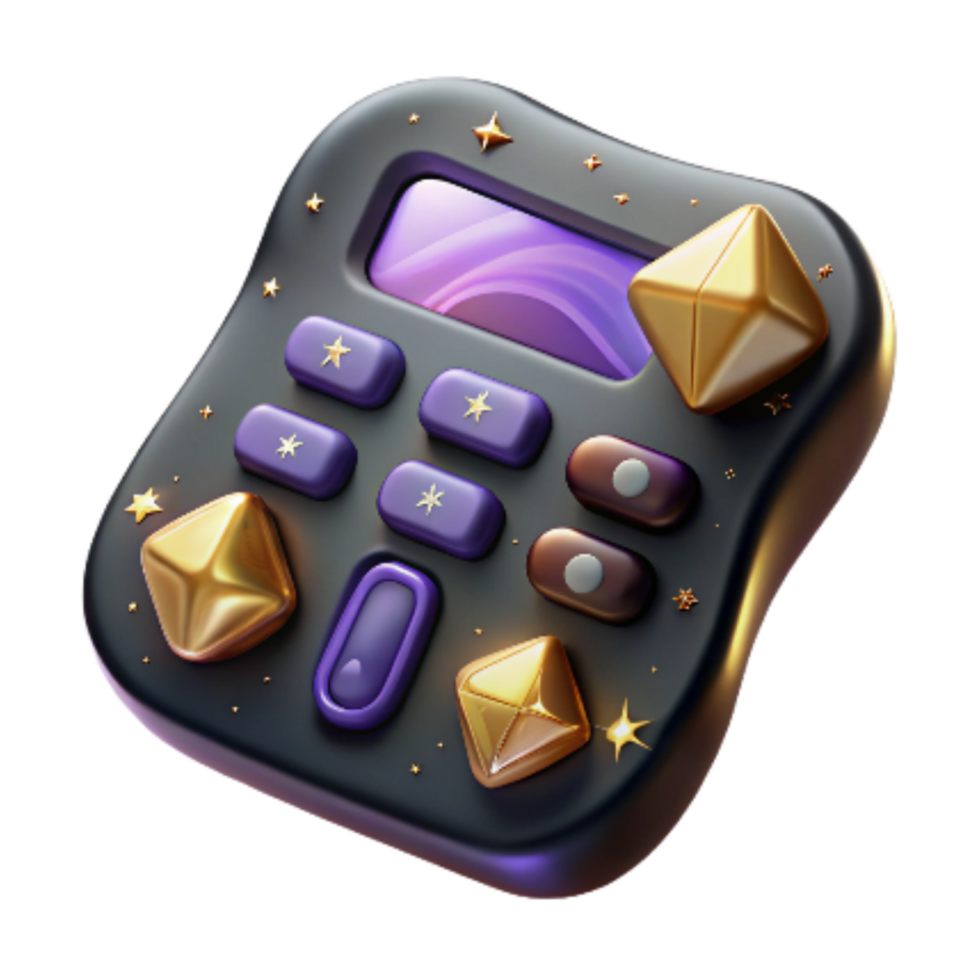 elegant classic Calculator Cutout with Numerical Buttons genuine png