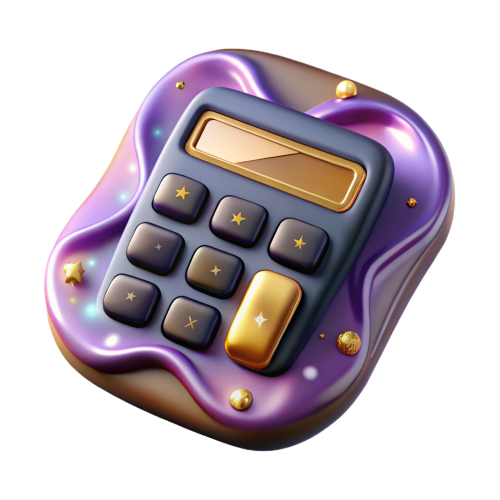 impressive vintage Calculator Top View Isolated Transparent Background authentic png