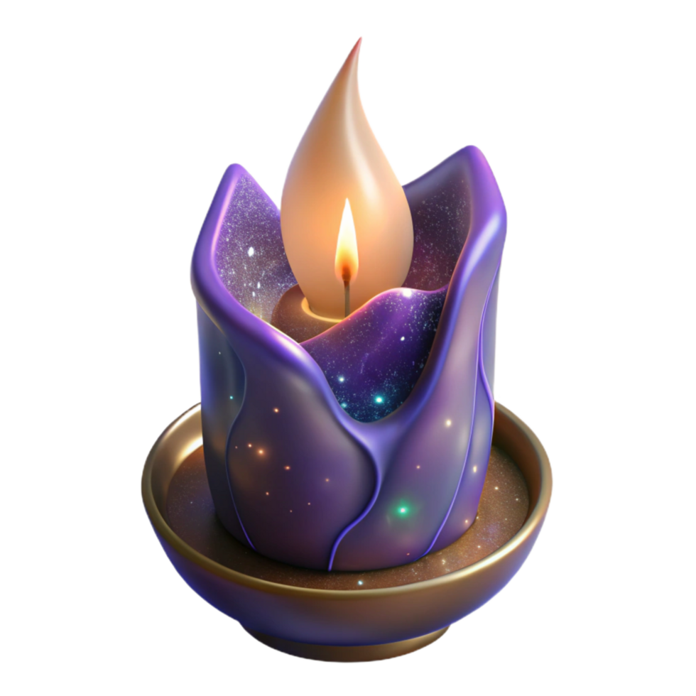 beautiful modern Candle Flame with Soft Glow Transparent Background premium png