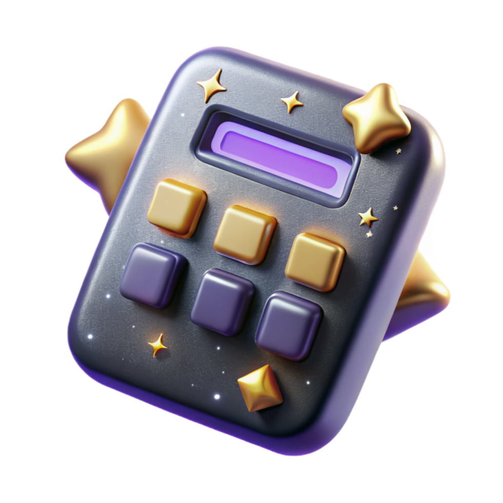 dramatic vintage Calculator with Display Showing Success Isolated Element premium png