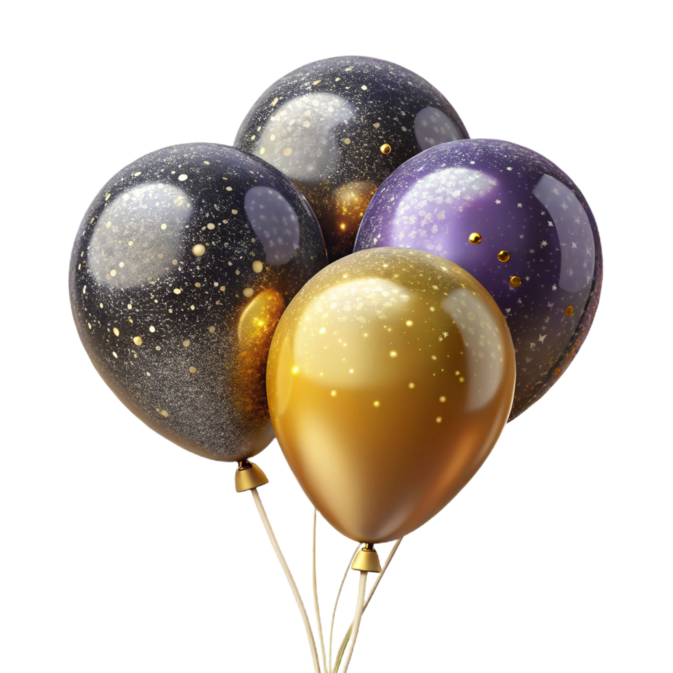 impressive classic Celebration Balloons Isolated on Transparent Background genuine png