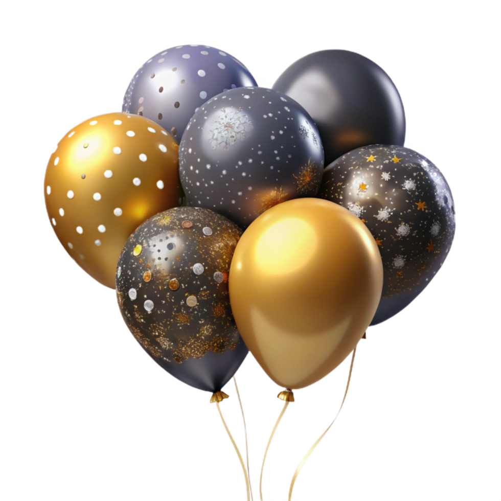 vibrant artistic Celebration Balloons Isolated on Transparent Background png