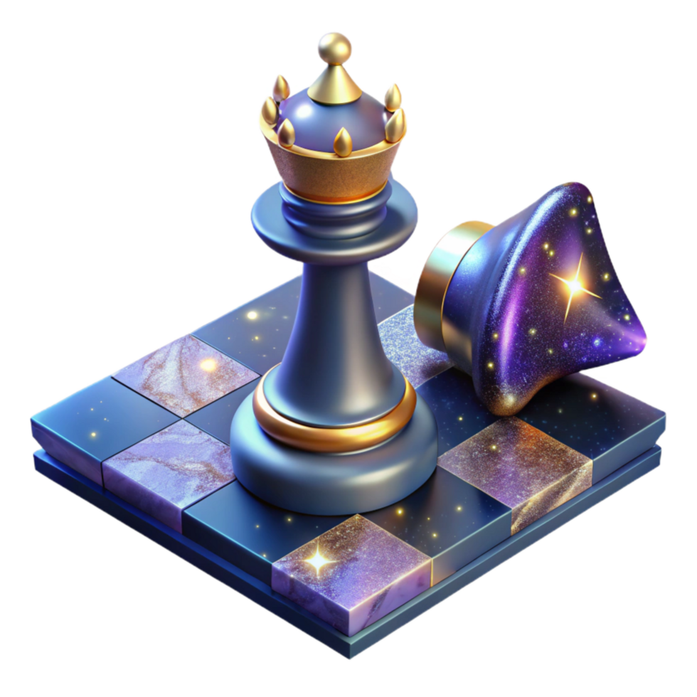 magnificent classic Chessboard with King in Checkmate Strategic Defeat Isolated genuine png