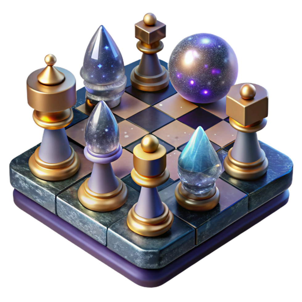 elegant traditional Chessboard with Pieces Strategic Thinking Transparent Background detailed png