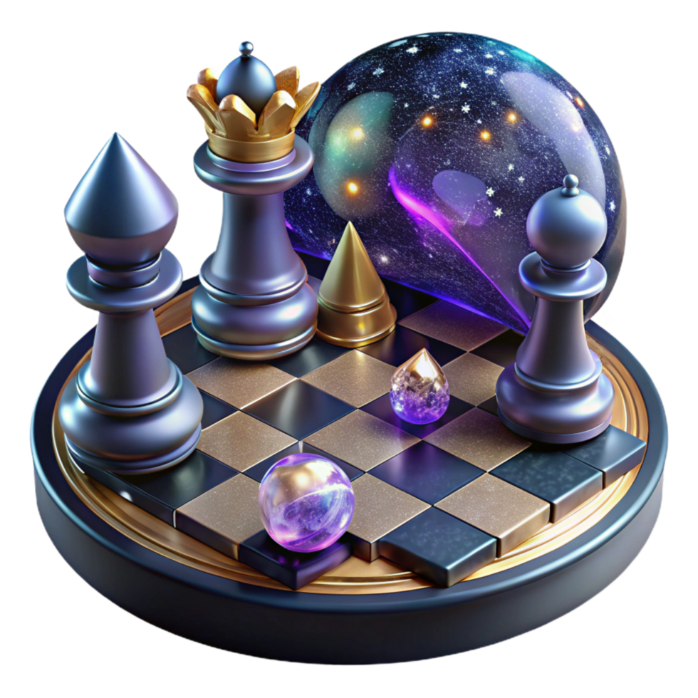 elegant traditional Chessboard with Pieces Strategic Thinking Transparent Background exclusive png